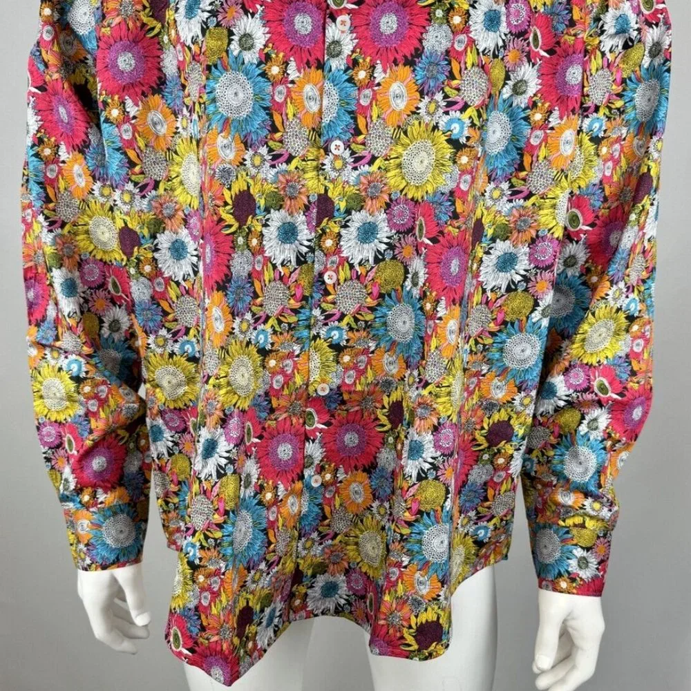 Kalmin Ross Floral Long Sleeve Shirt Mens 2XL NWOT $119 Button-up Multicolor‎